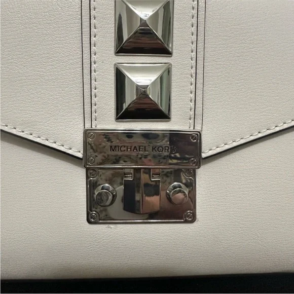 Michael Kors Cream Crossbody Bag with Silver Accents - Picture 9 of 11